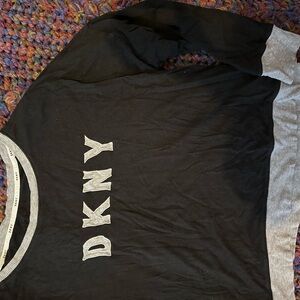 DKNY Black and Gray Top